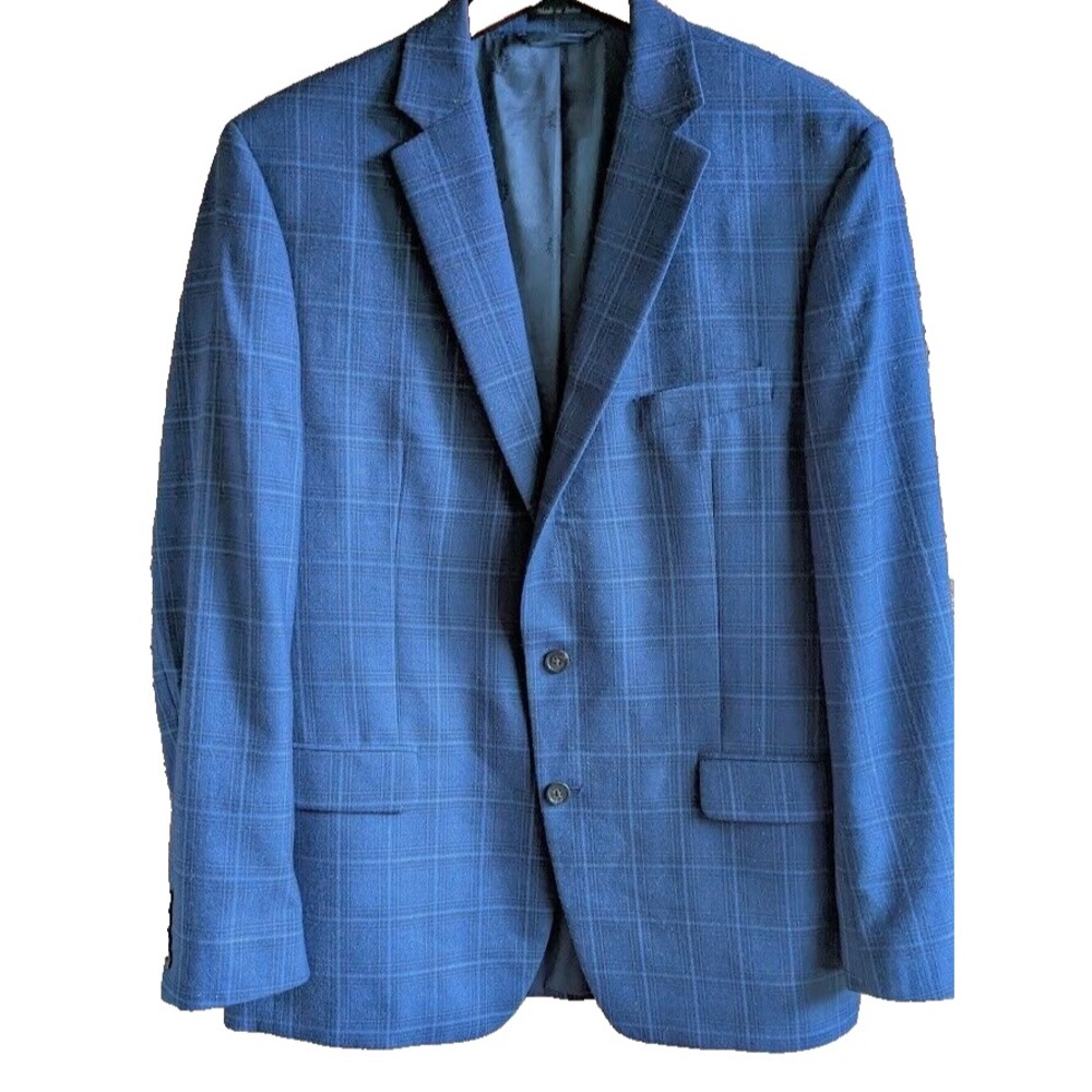 Ralph Lauren Blazer Mens 44L Stripe Wool Blend Black Label Jacket Old Money